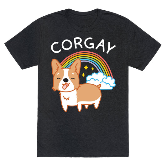 Corgay Gay Corgi  Unisex Triblend Tee