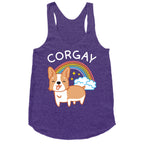 Corgay Gay Corgi  Racerback Tank