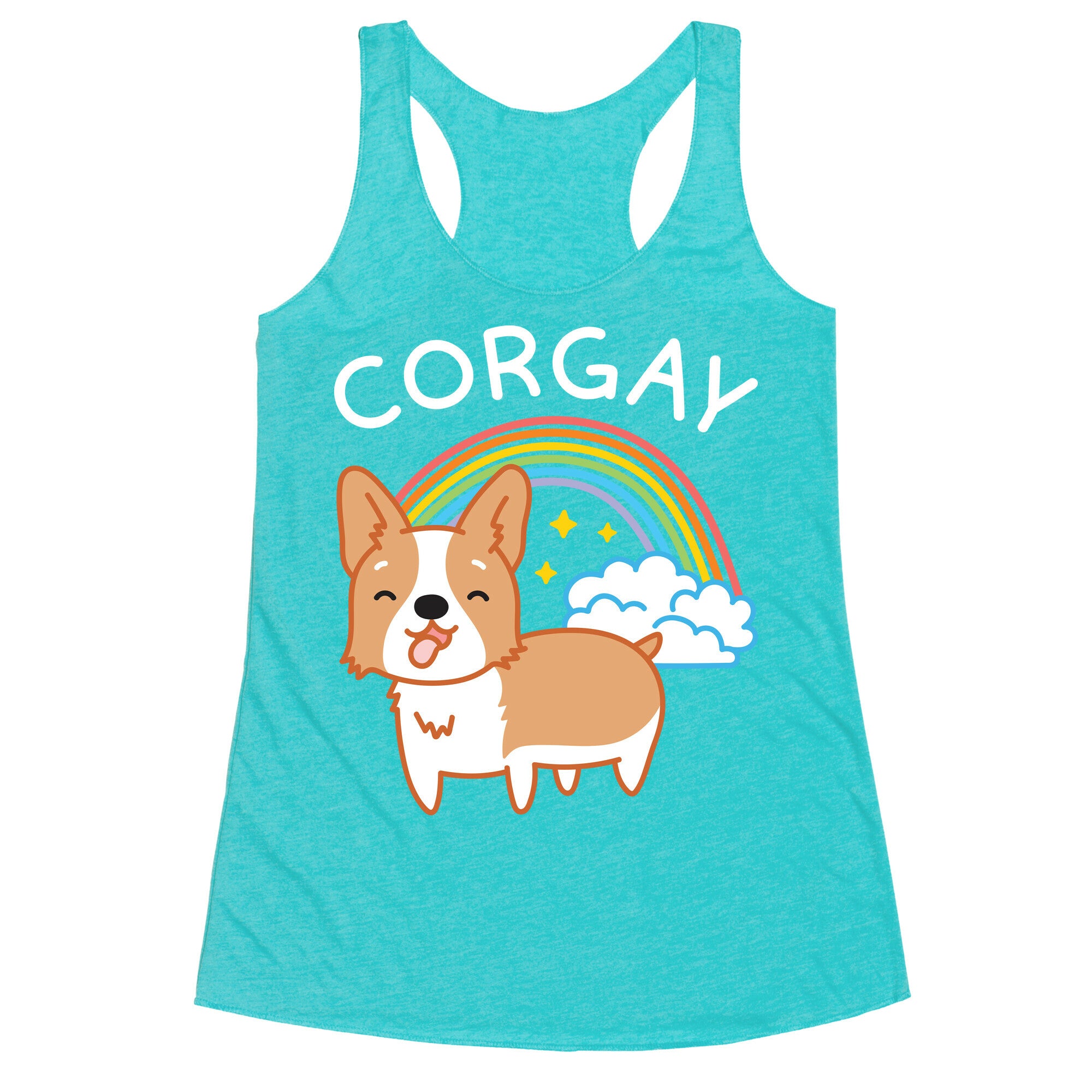 Corgay Gay Corgi  Racerback Tank