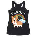 Corgay Gay Corgi  Racerback Tank