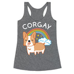 Corgay Gay Corgi  Racerback Tank