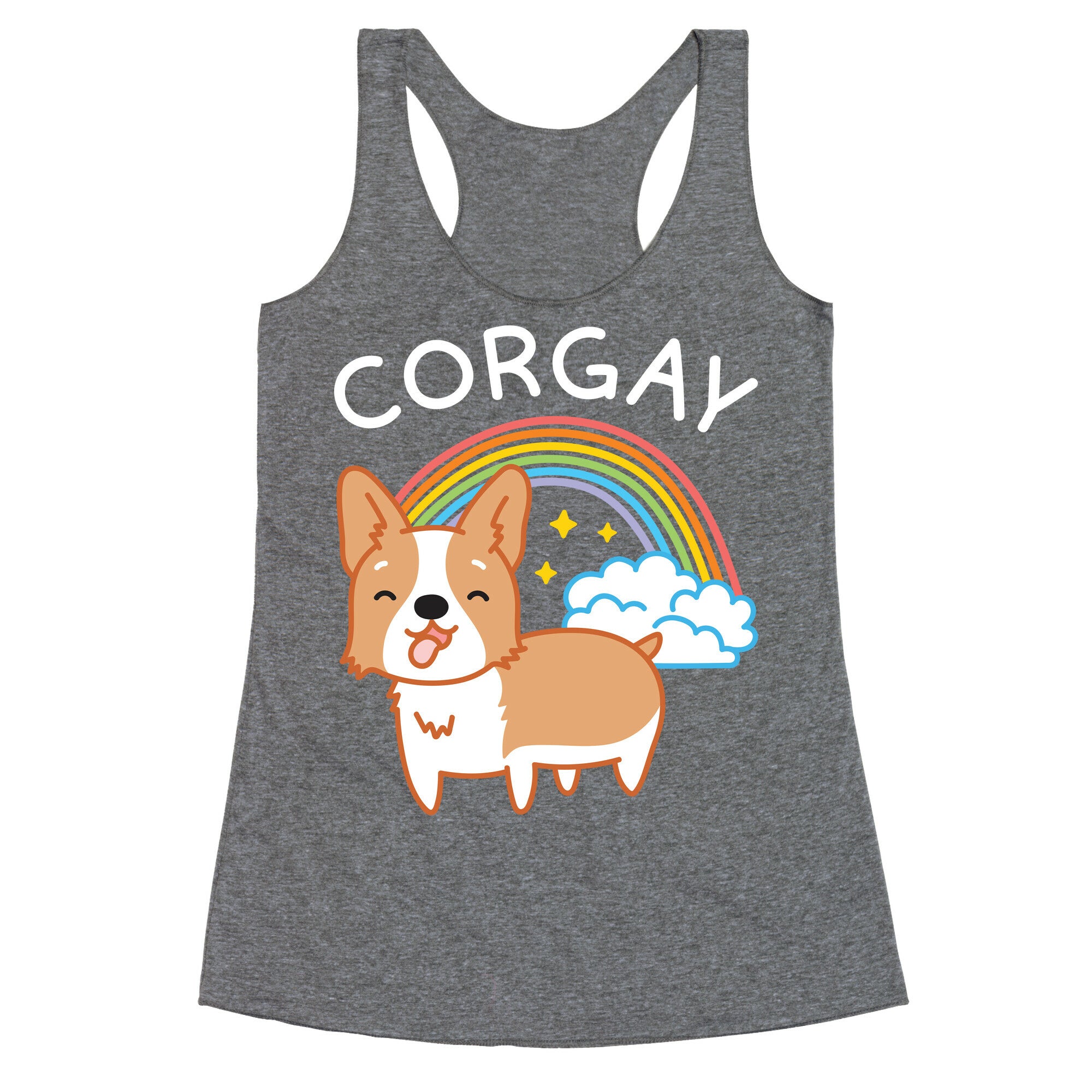 Corgay Gay Corgi  Racerback Tank