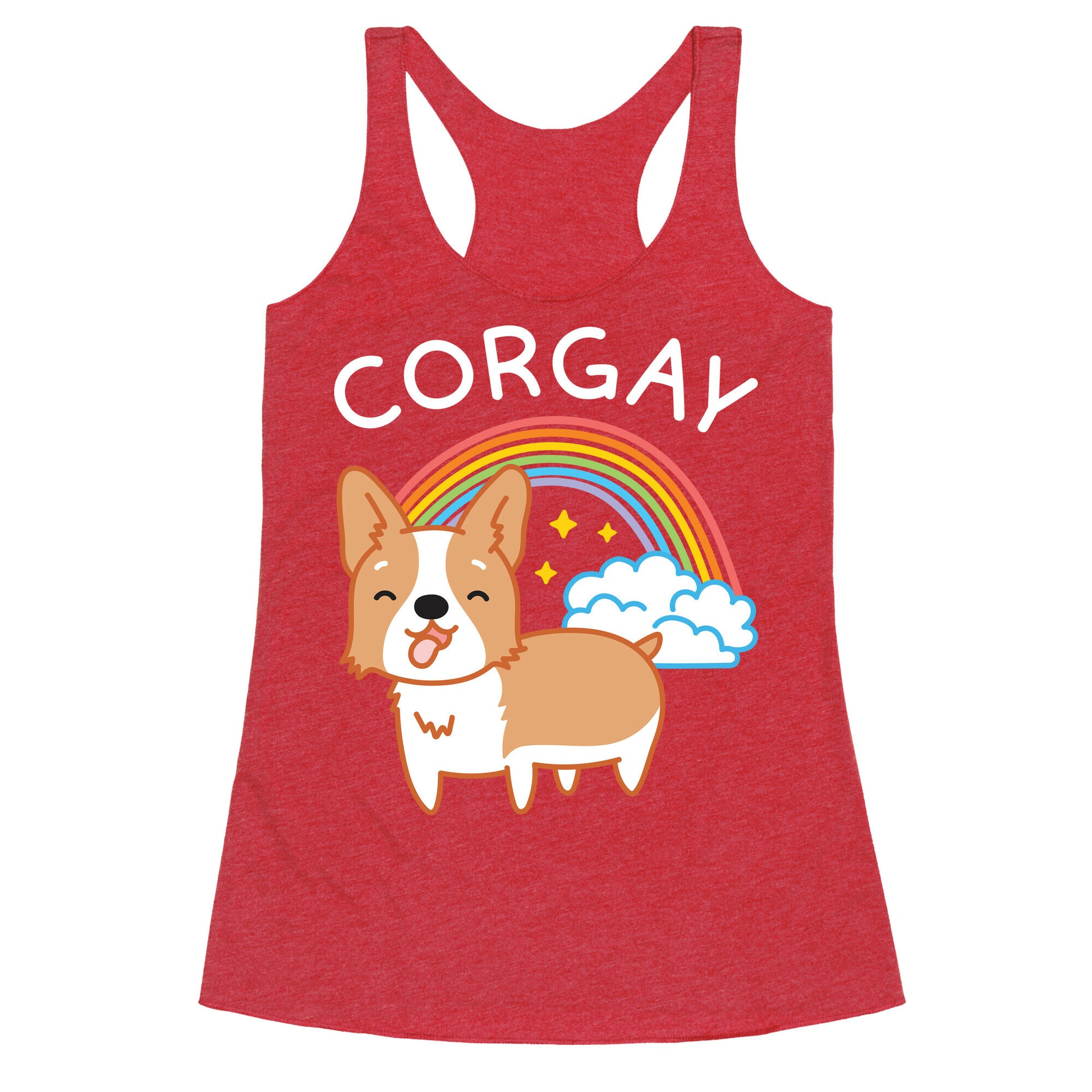 Corgay Gay Corgi  Racerback Tank