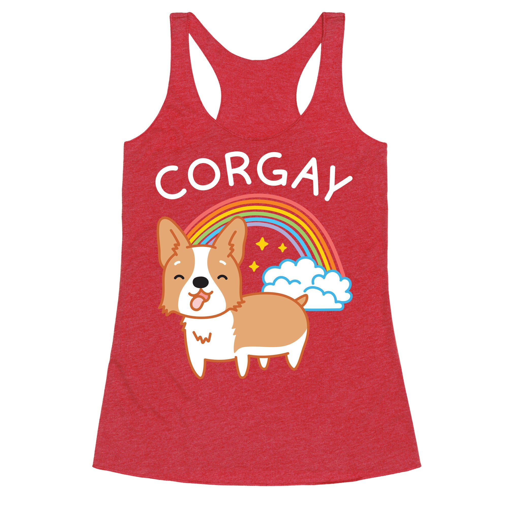 Corgay Gay Corgi  Racerback Tank