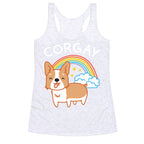Corgay Gay Corgi  Racerback Tank