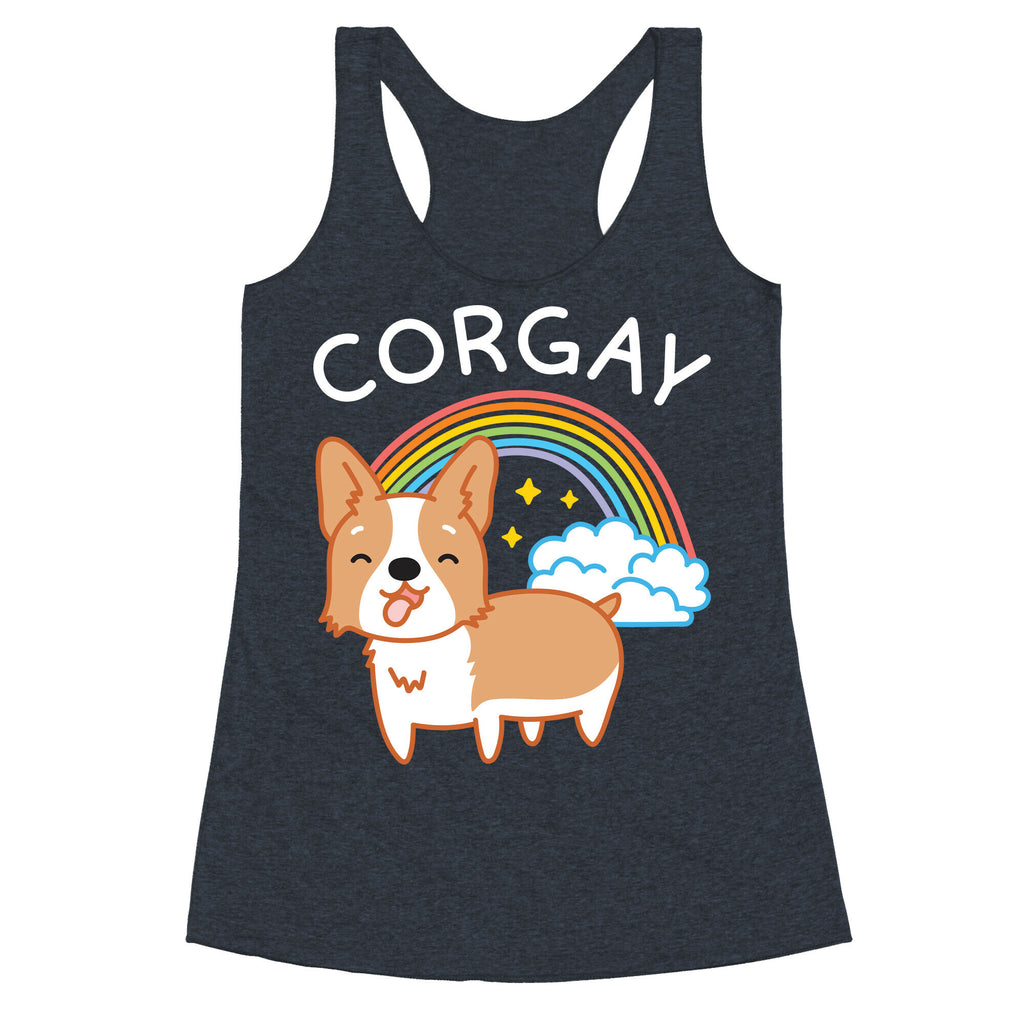 Corgay Gay Corgi  Racerback Tank