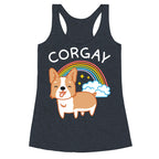 Corgay Gay Corgi  Racerback Tank