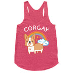 Corgay Gay Corgi  Racerback Tank