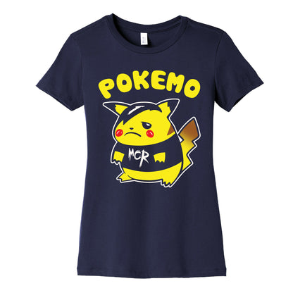 Pokemo Parody White Print Women's Cotton Tee