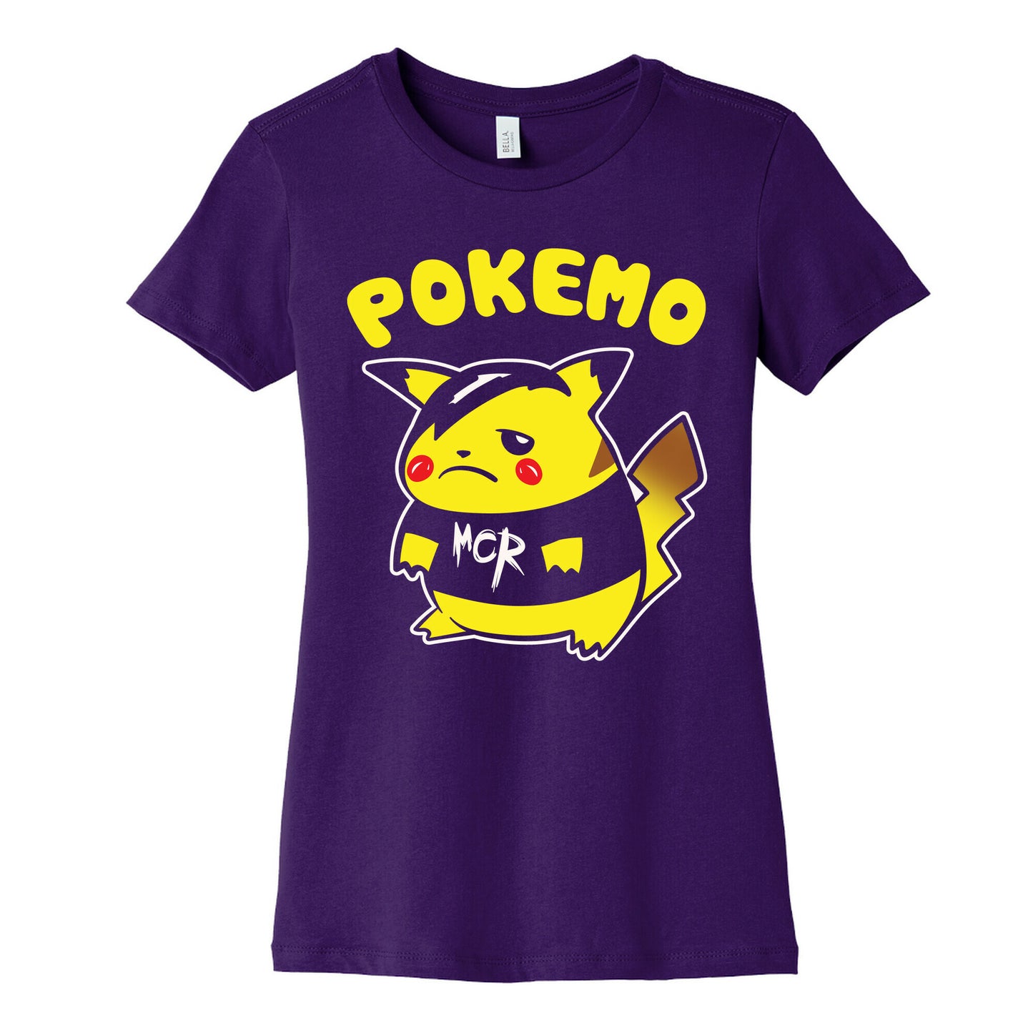 Pokemo Parody White Print Women's Cotton Tee