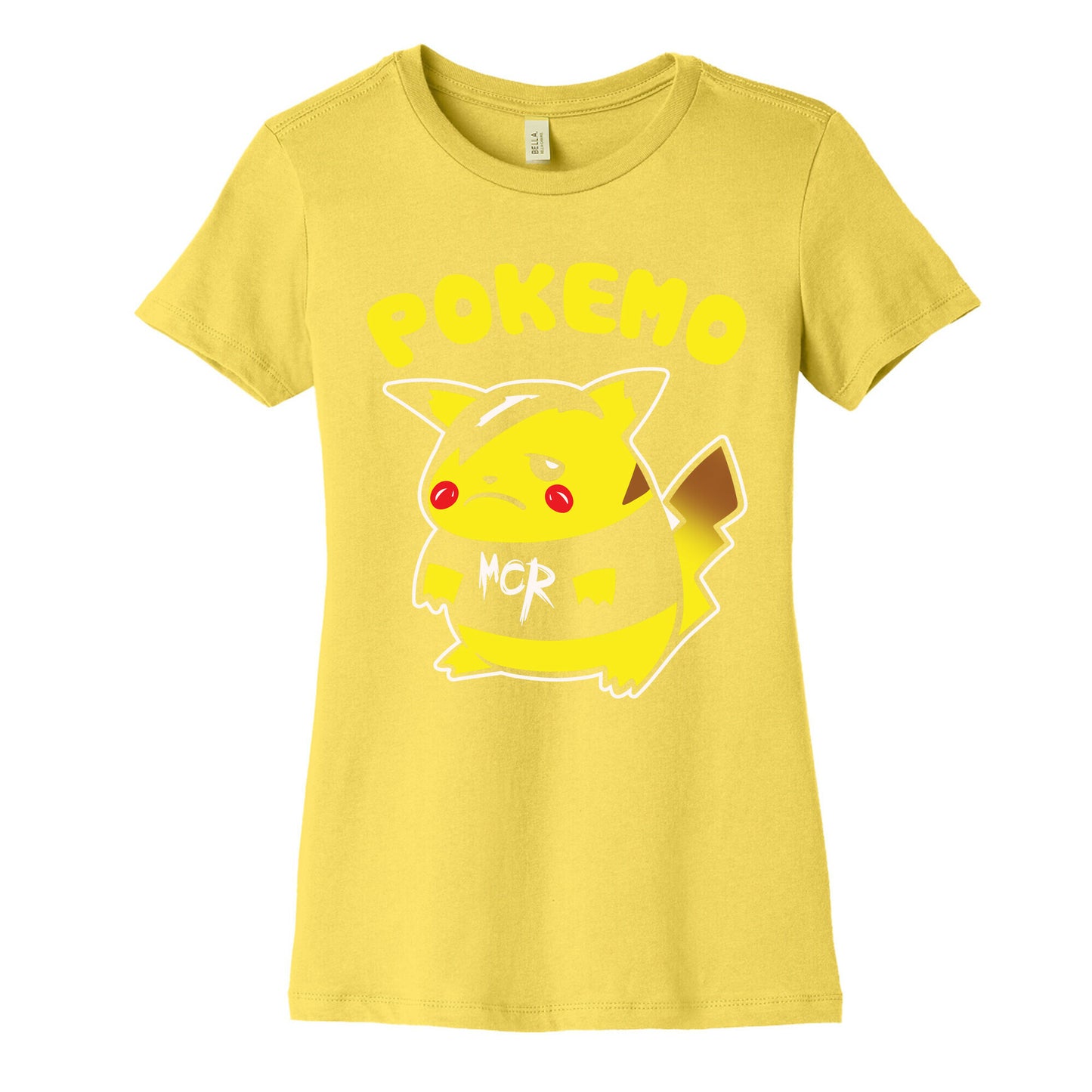 Pokemo Parody White Print Women's Cotton Tee