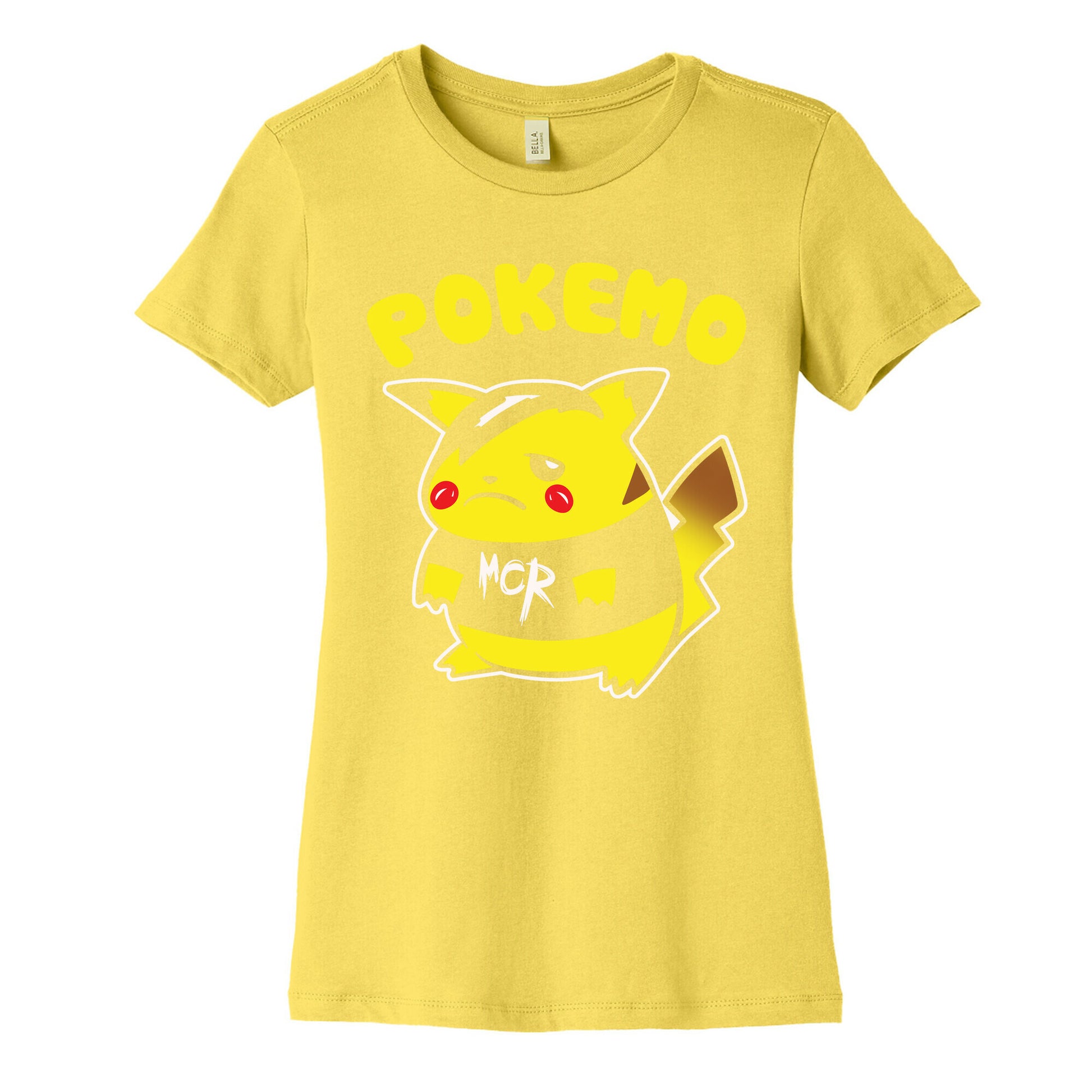 Pokemo Parody White Print Women's Cotton Tee