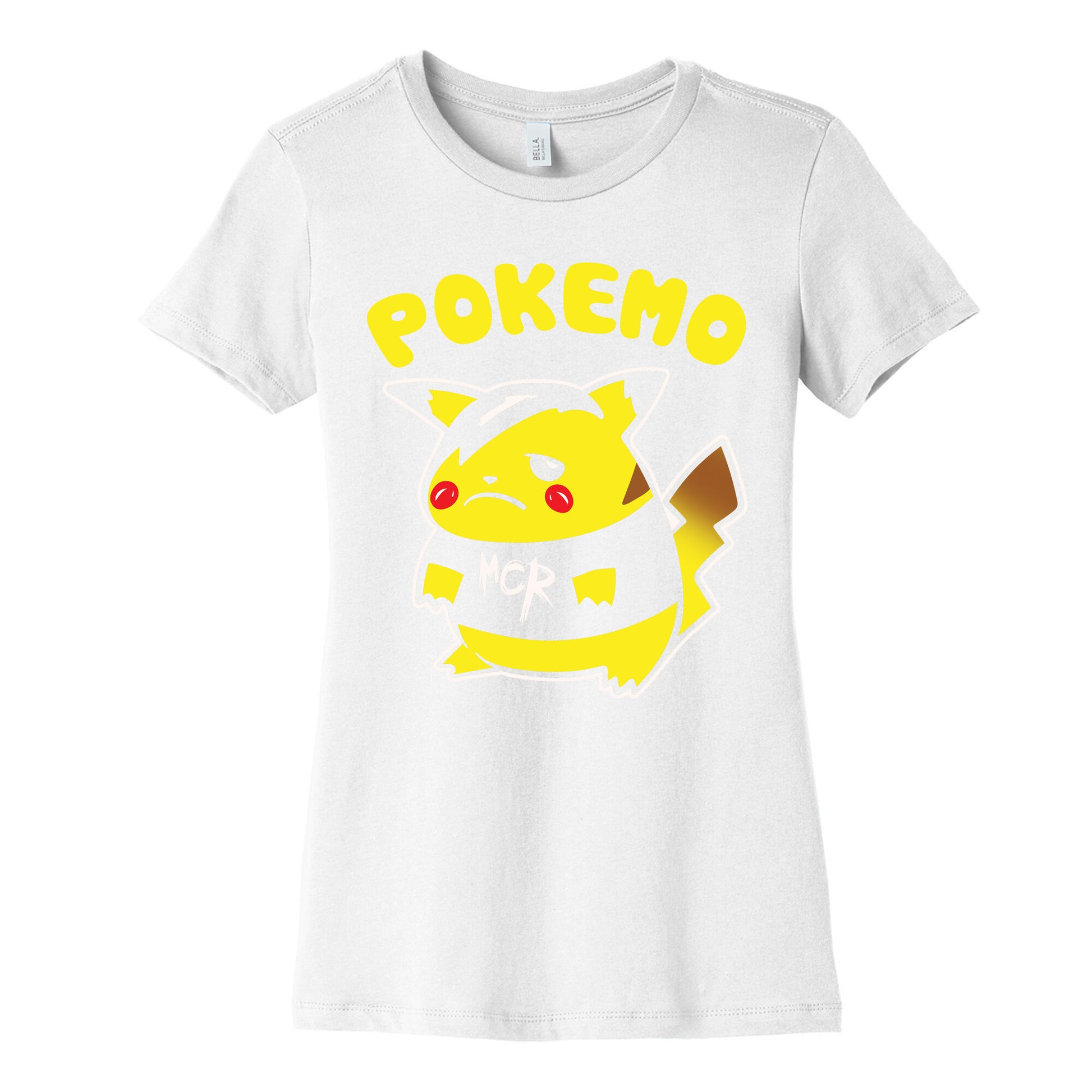 Pokemo Parody White Print Women's Cotton Tee