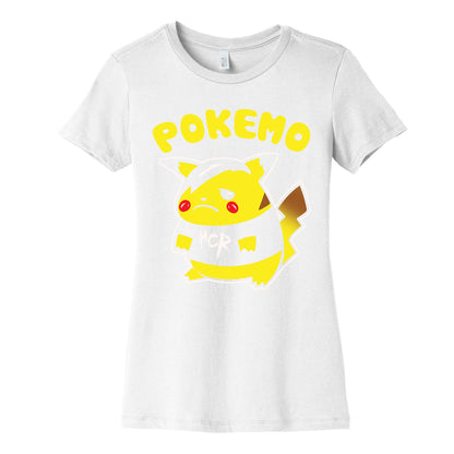 Pokemo Parody White Print Women's Cotton Tee
