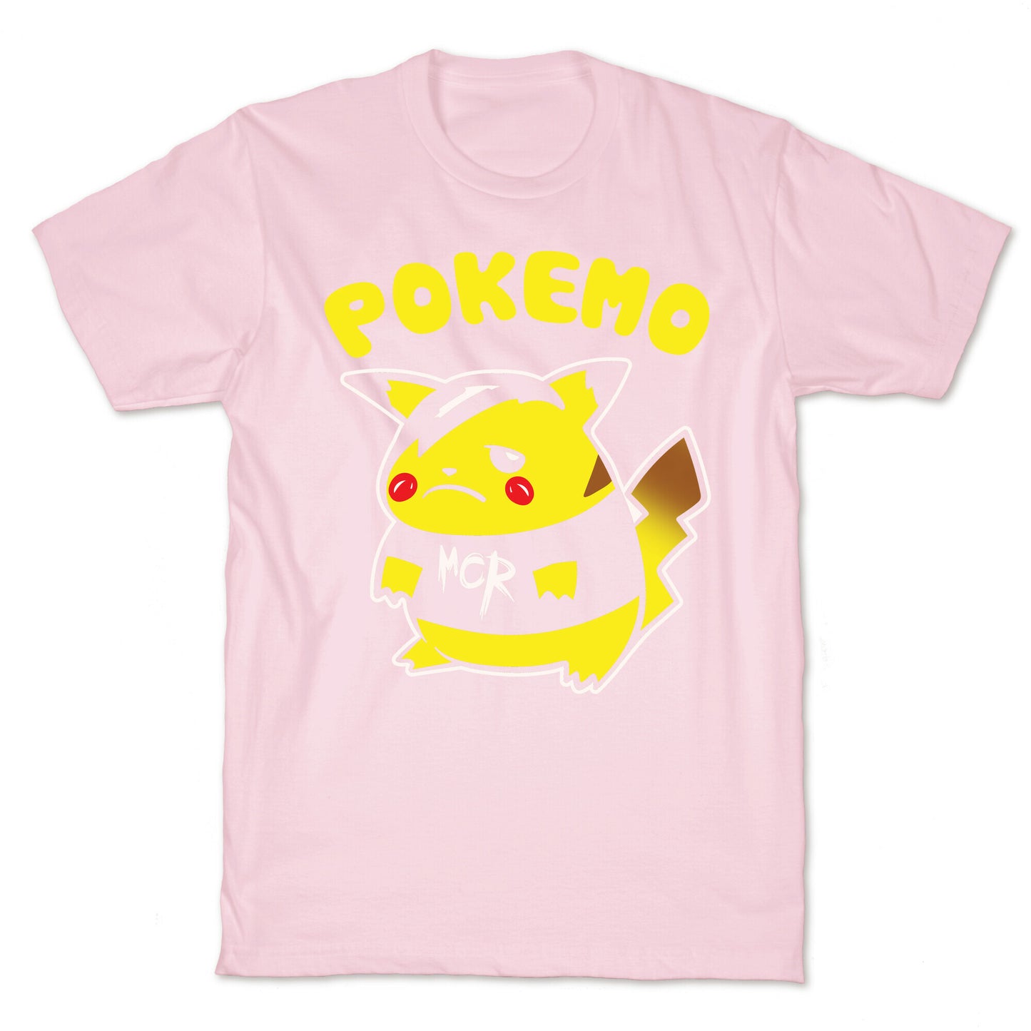 Pokemo Parody White Print T-Shirt