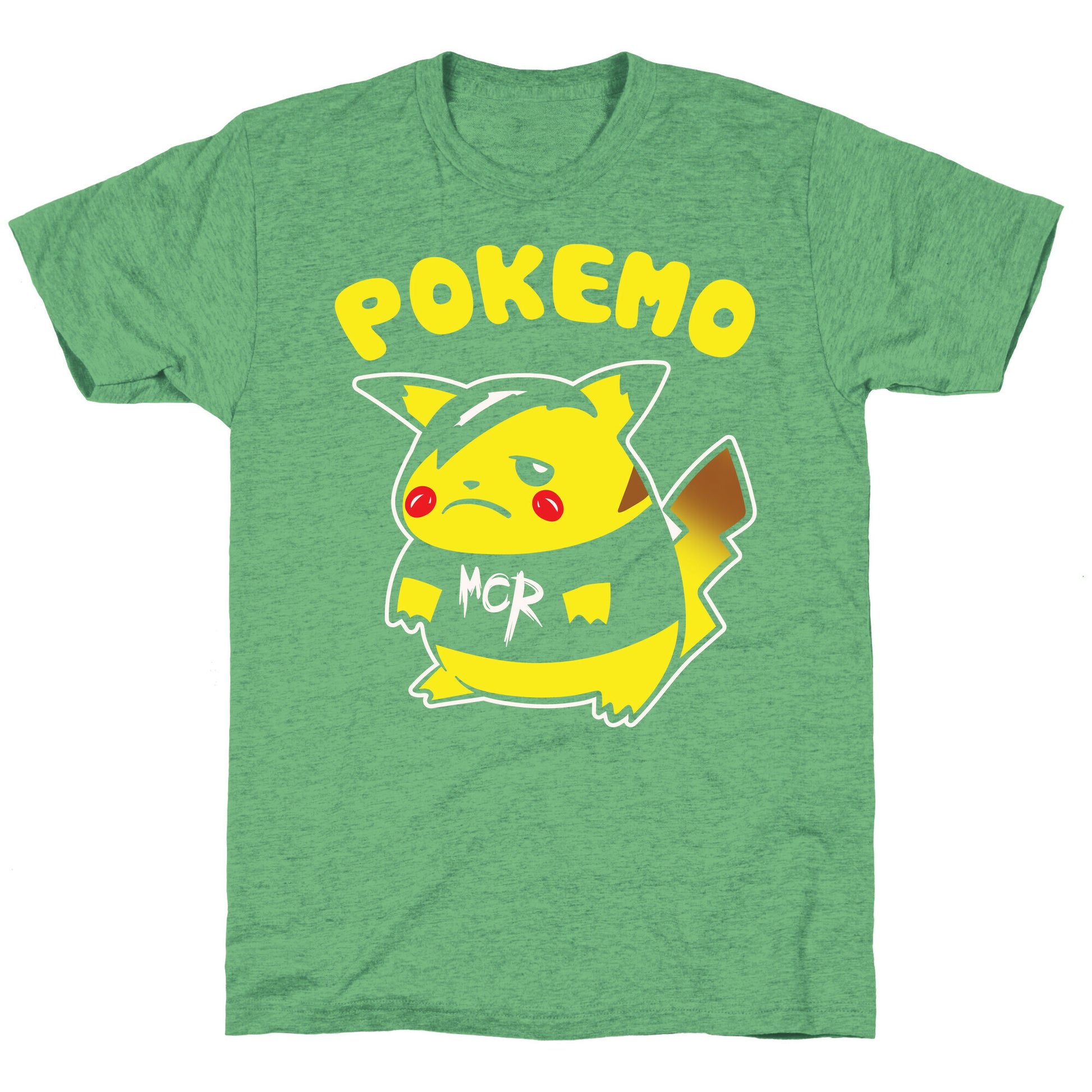 Pokemo Parody White Print Unisex Triblend Tee