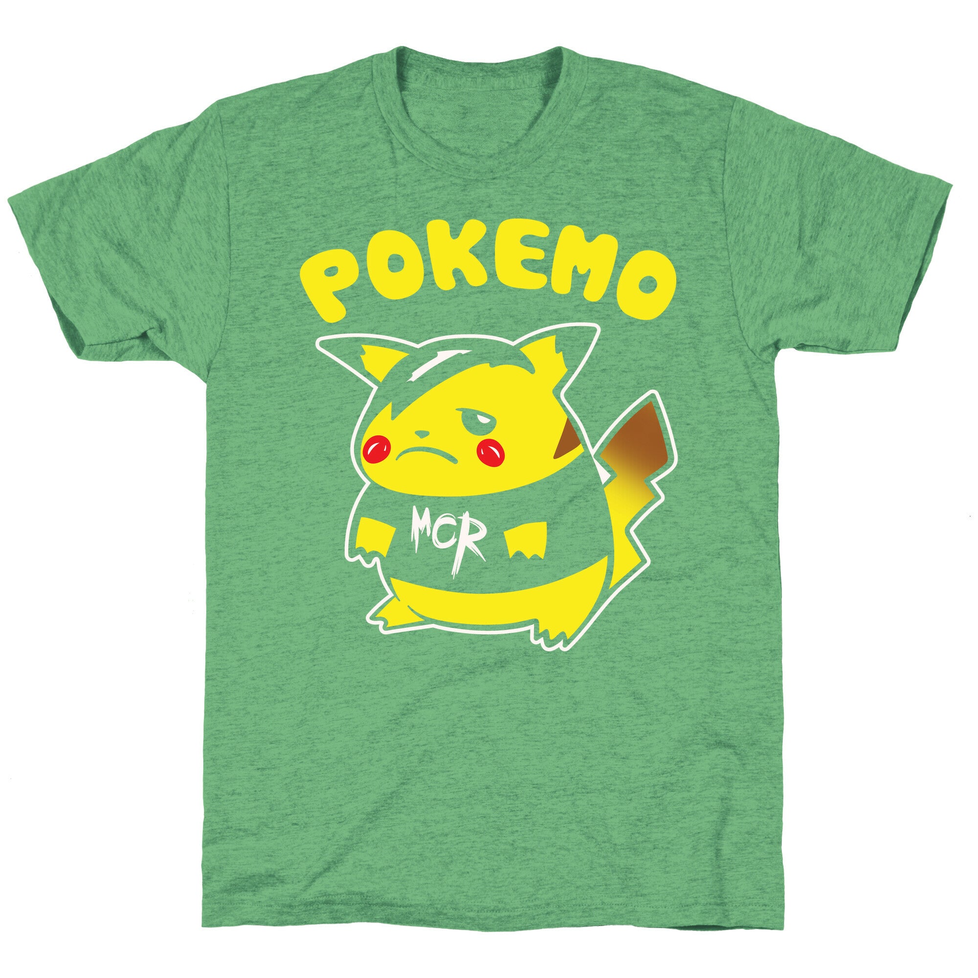 Pokemo Parody White Print Unisex Triblend Tee