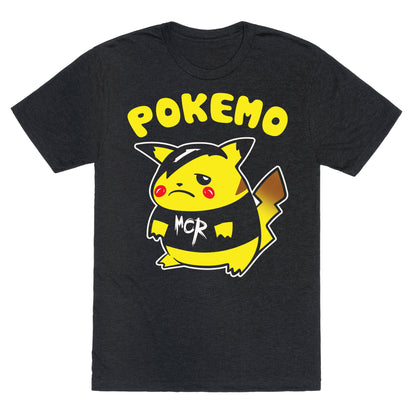 Pokemo Parody White Print Unisex Triblend Tee