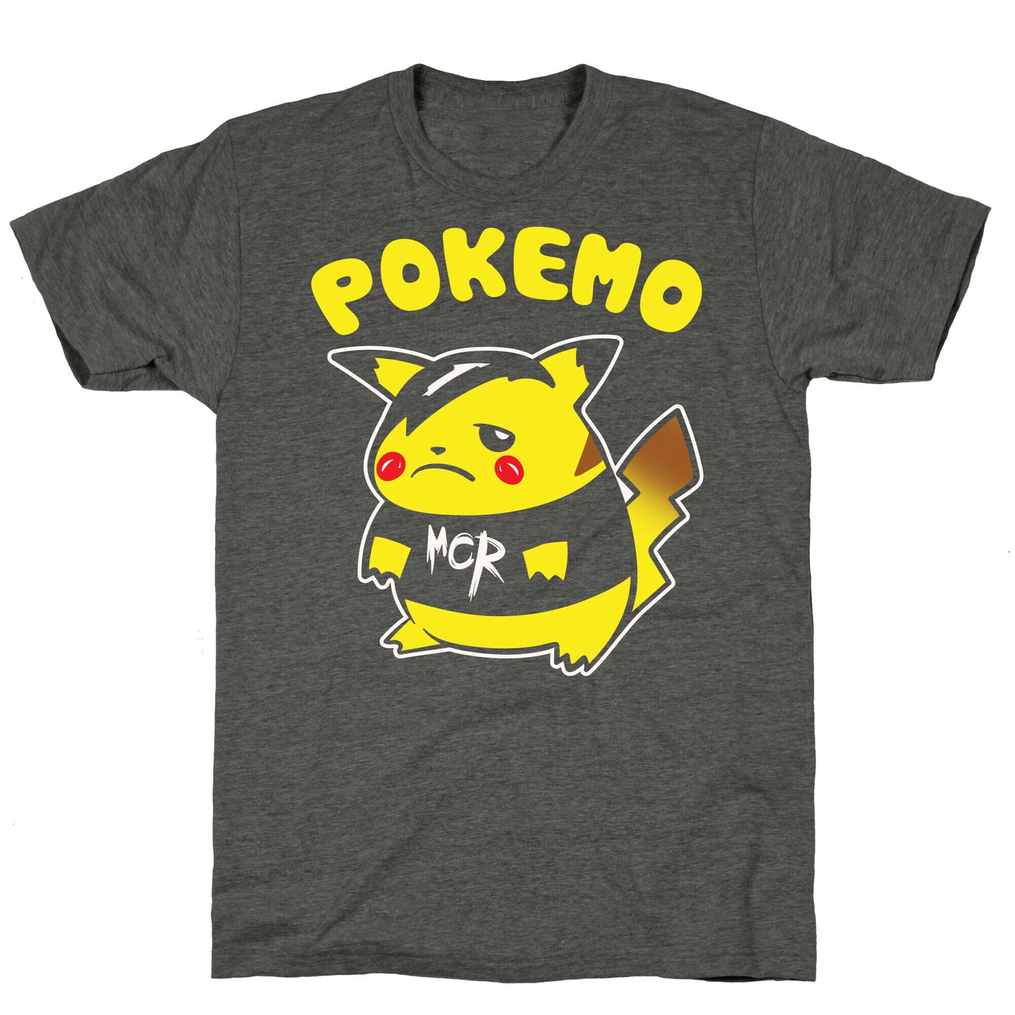 Pokemo Parody White Print Unisex Triblend Tee