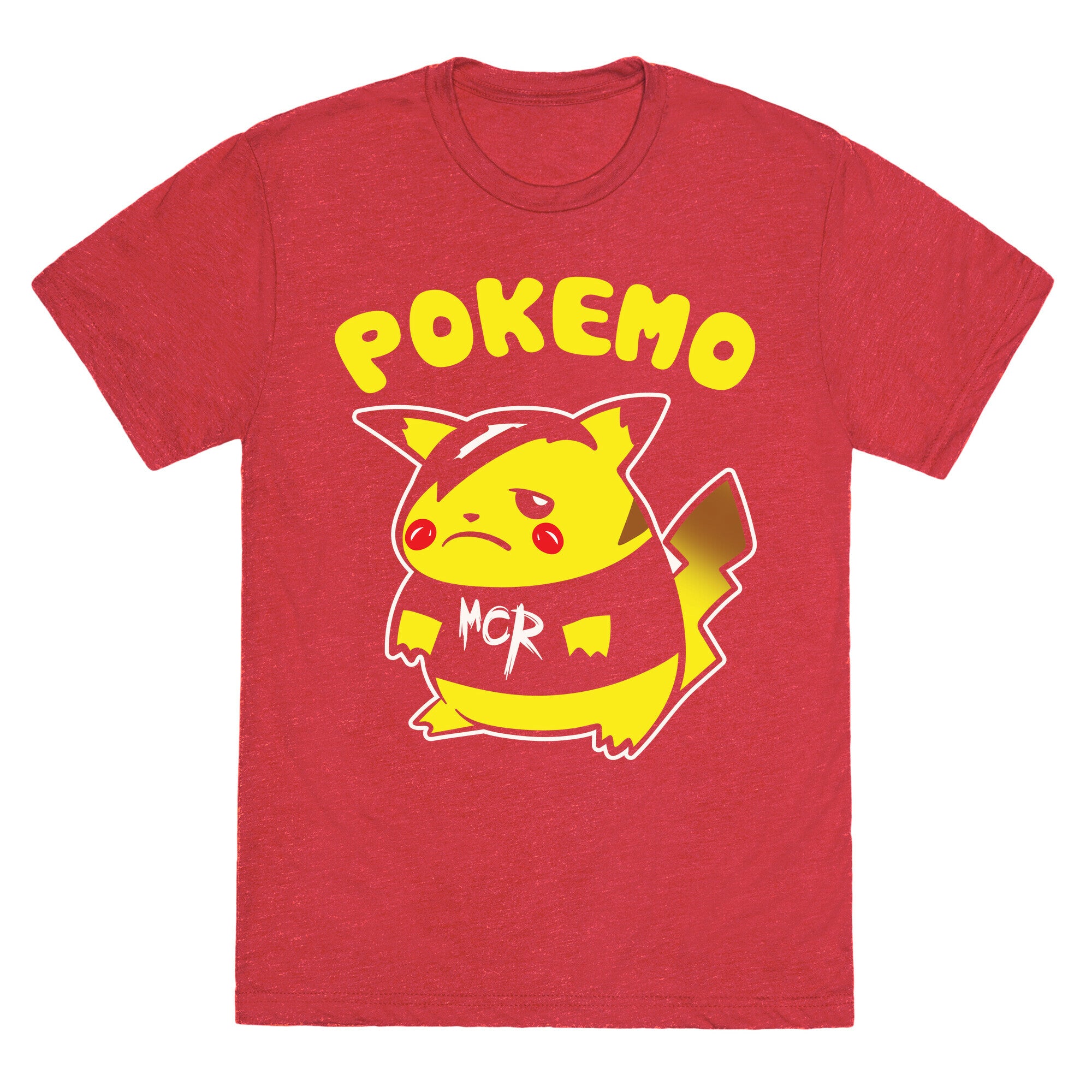 Pokemo Parody White Print Unisex Triblend Tee