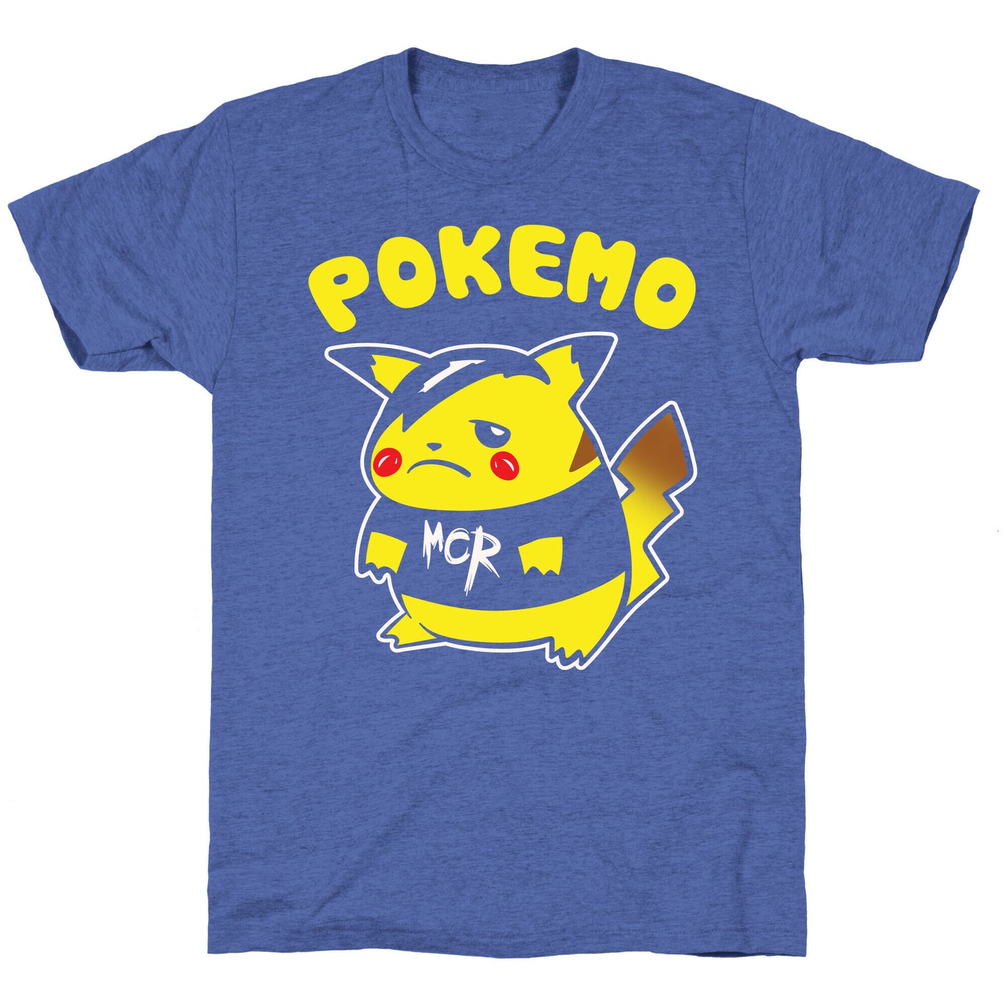 Pokemo Parody White Print Unisex Triblend Tee