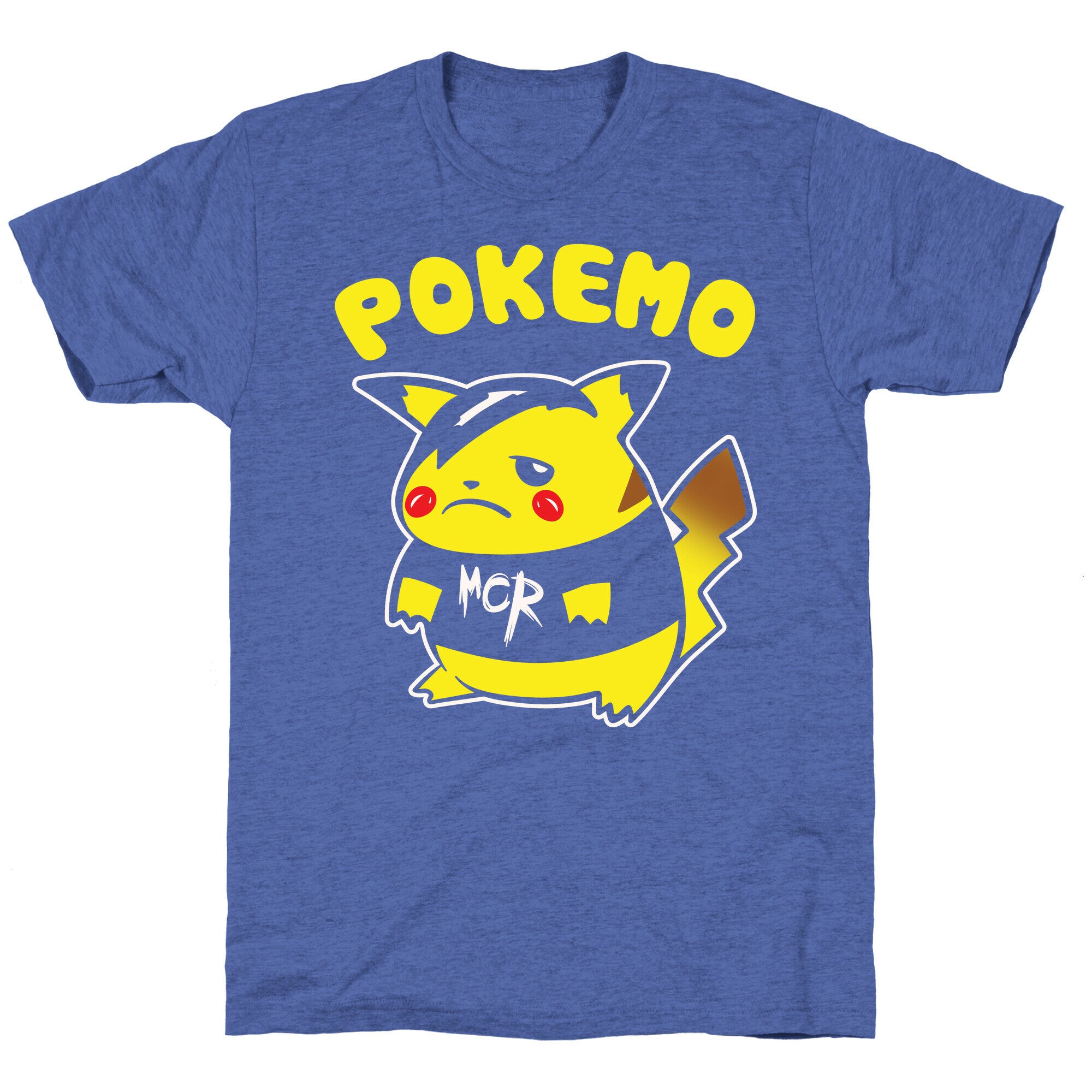 Pokemo Parody White Print Unisex Triblend Tee