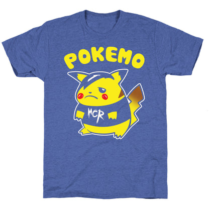 Pokemo Parody White Print Unisex Triblend Tee