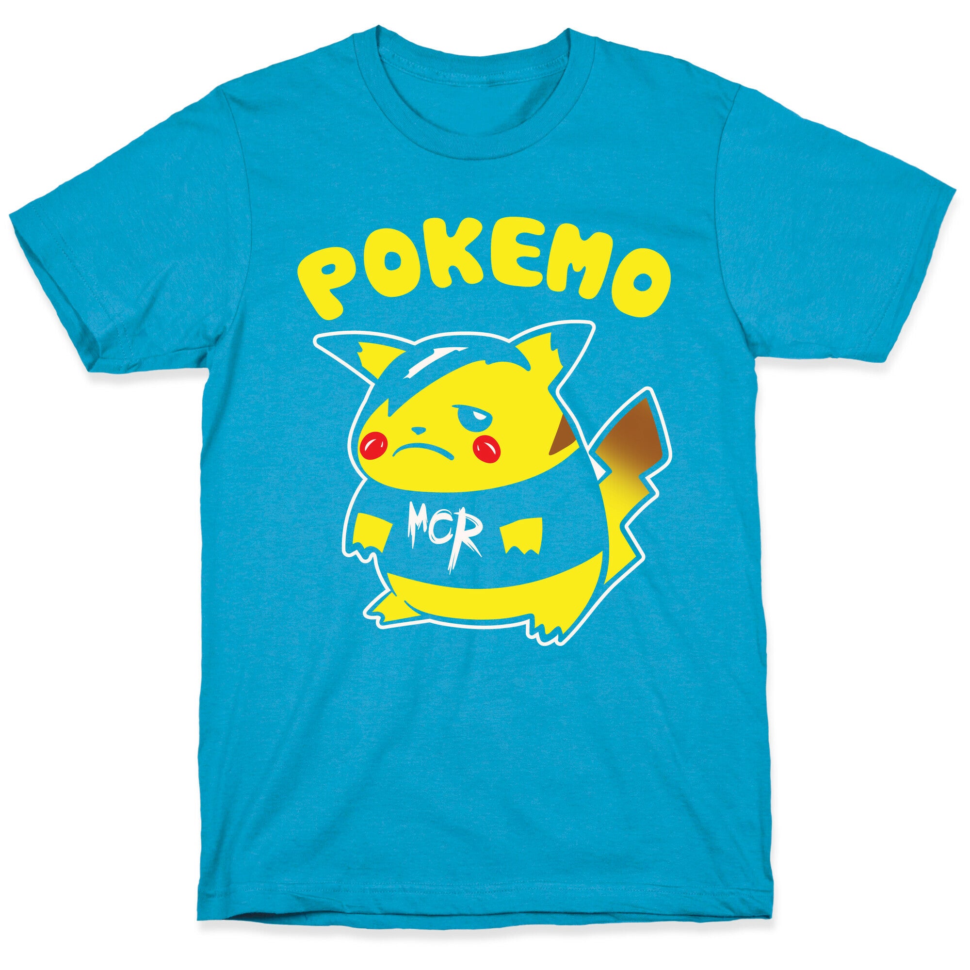 Pokemo Parody White Print Unisex Triblend Tee