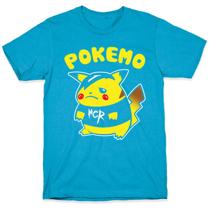 Pokemo Parody White Print Unisex Triblend Tee
