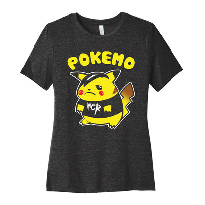 Pokemo Parody White Print Women's Cotton Tee