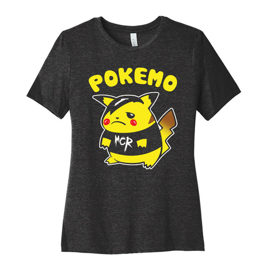Pokemo Parody White Print Women's Cotton Tee