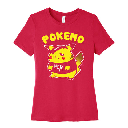 Pokemo Parody White Print Women's Cotton Tee