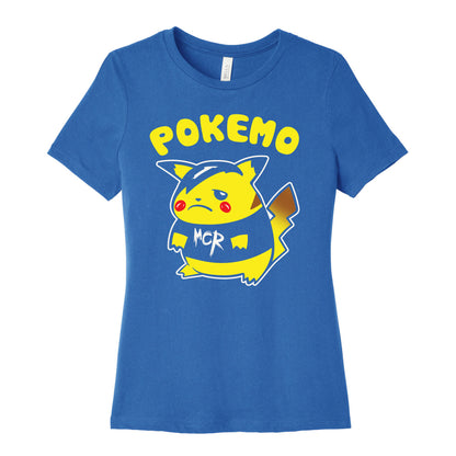 Pokemo Parody White Print Women's Cotton Tee