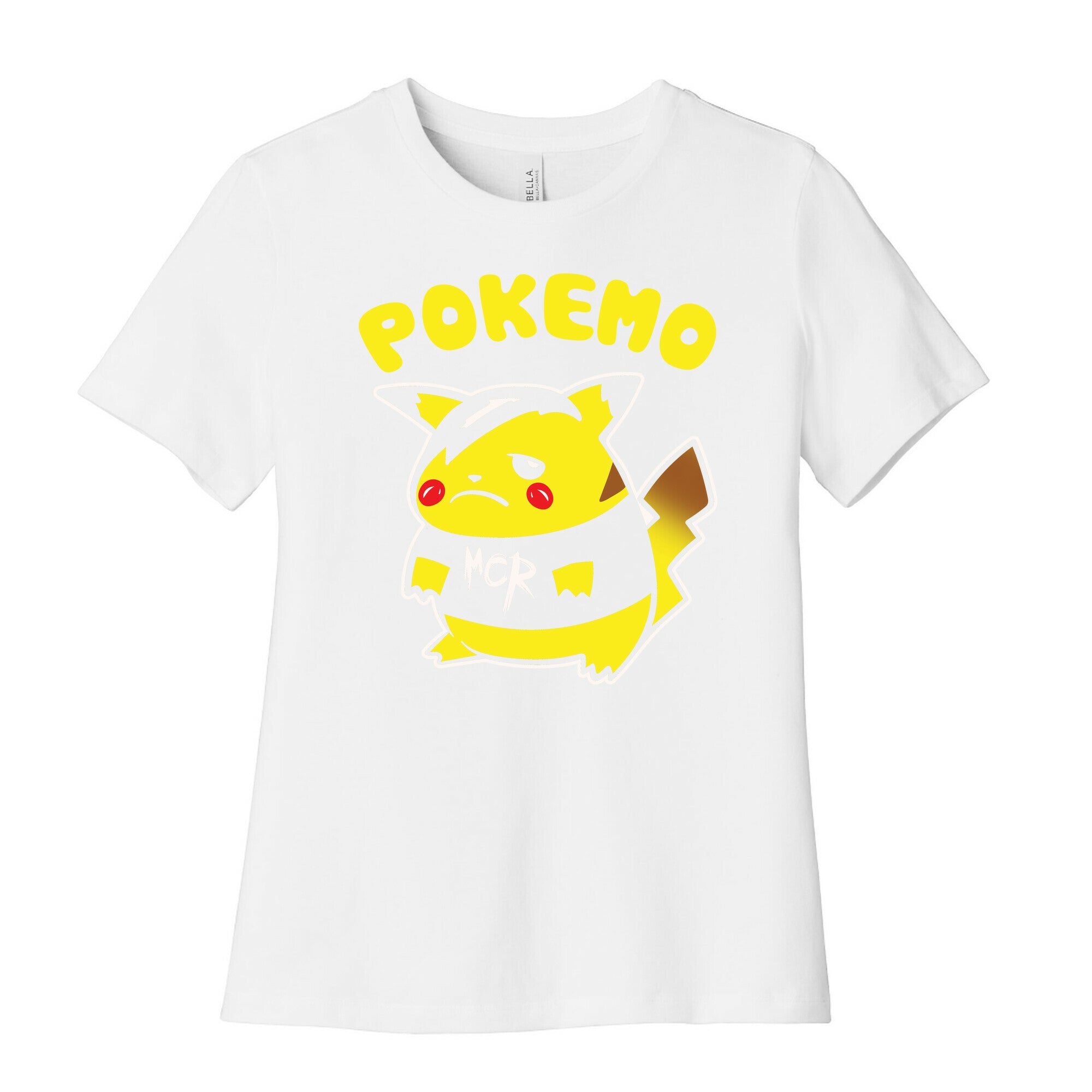 Pokemo Parody White Print Women's Cotton Tee