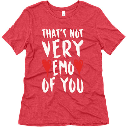 That's Not Very Emo of You White Print Women's Triblend Tee