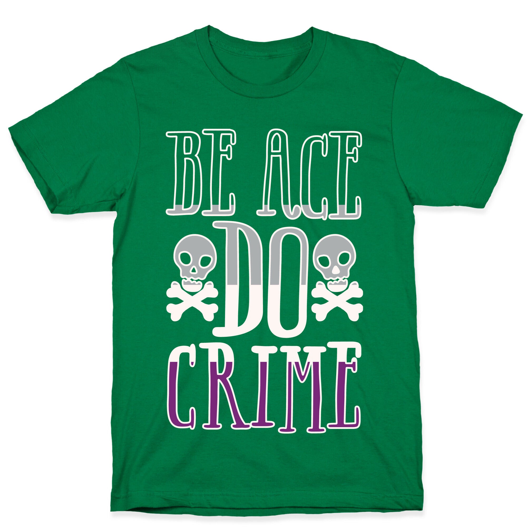 Be Ace Do Crime White Print T-Shirt