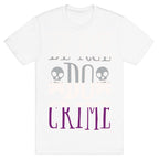 Be Ace Do Crime White Print T-Shirt