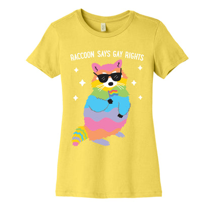 Raccoon Says Gay Rights Women's Cotton Tee