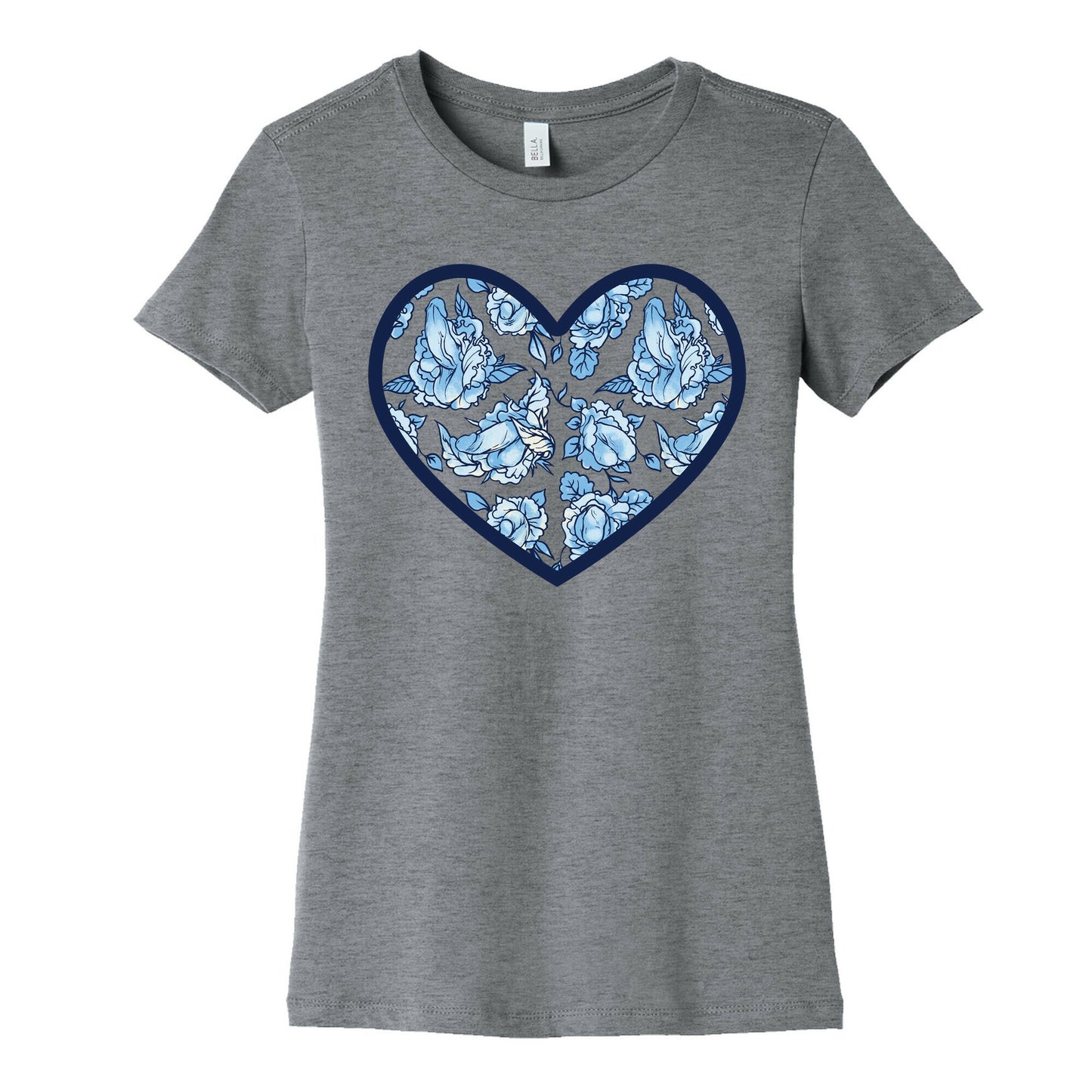 Floral Penis Pattern Heart Women's Cotton Tee