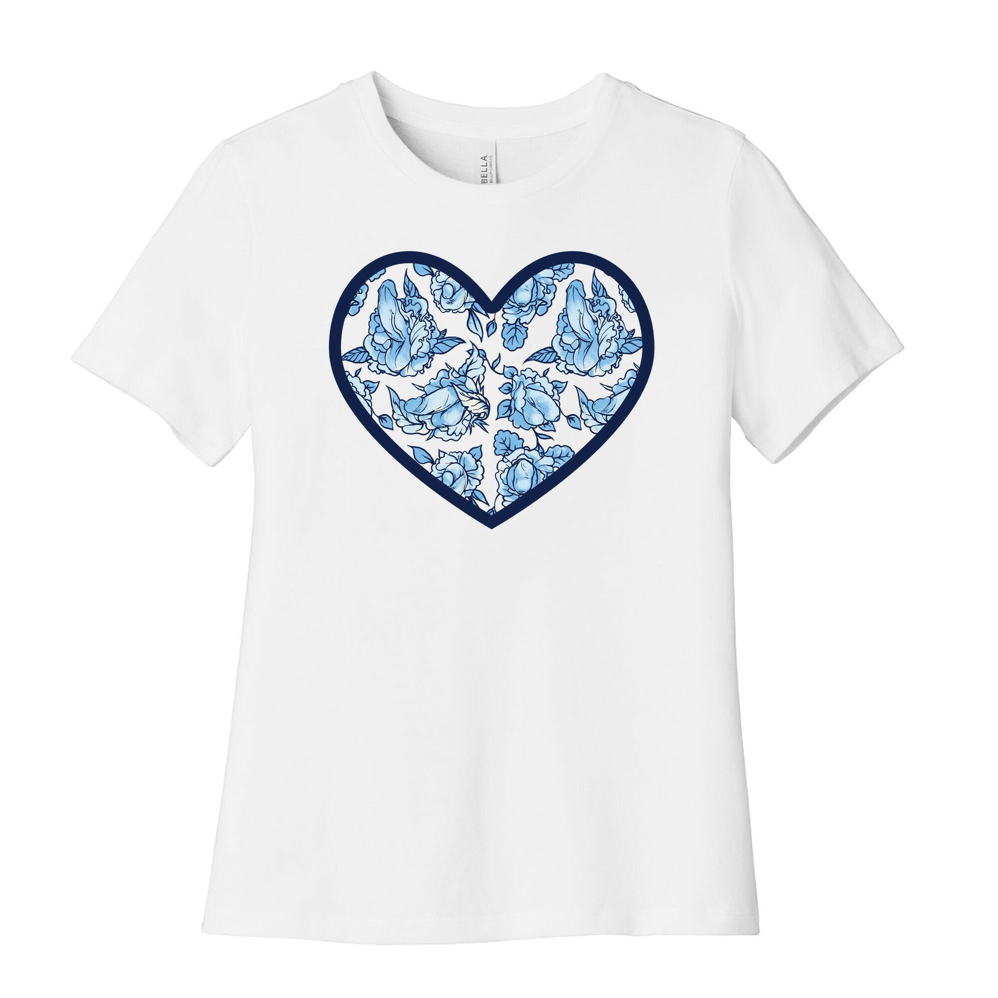 Floral Penis Pattern Heart Women's Cotton Tee