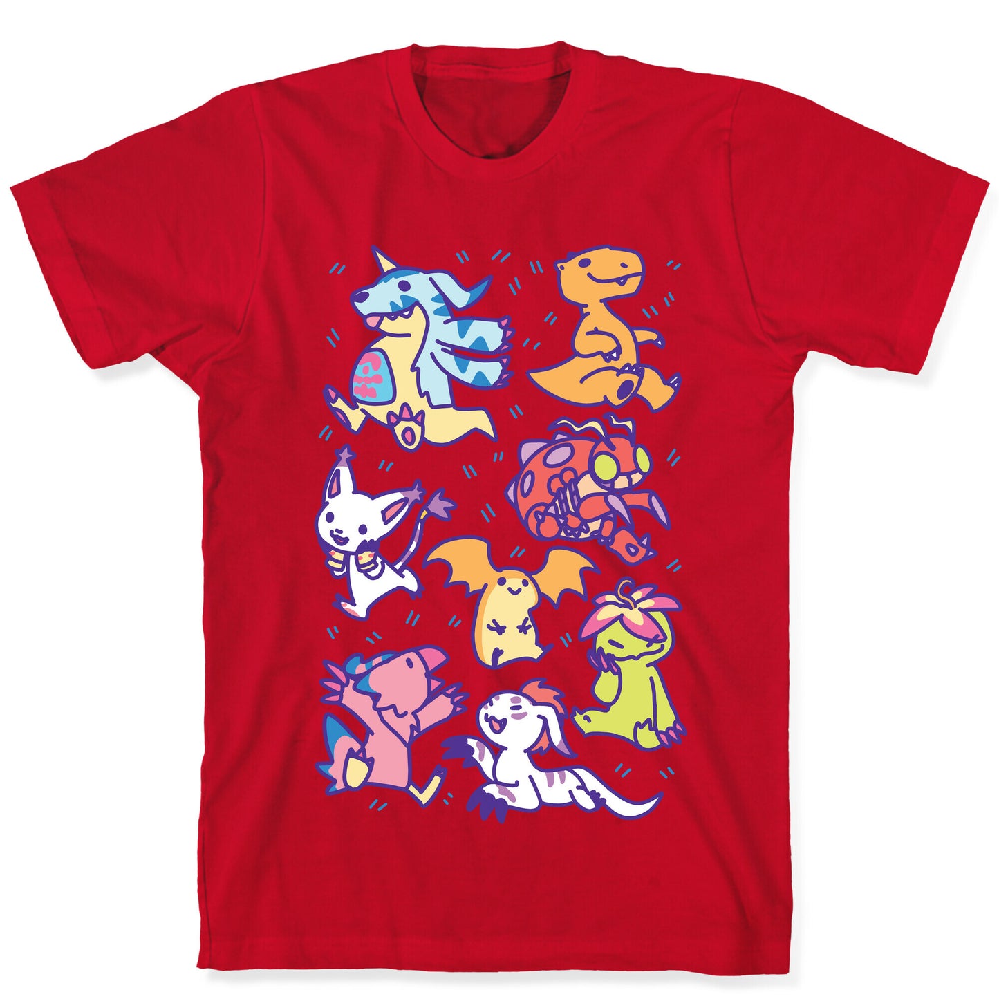 Digital Monsters Pattern T-Shirt