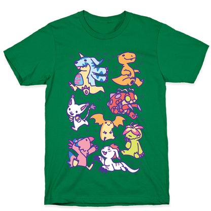 Digital Monsters Pattern T-Shirt