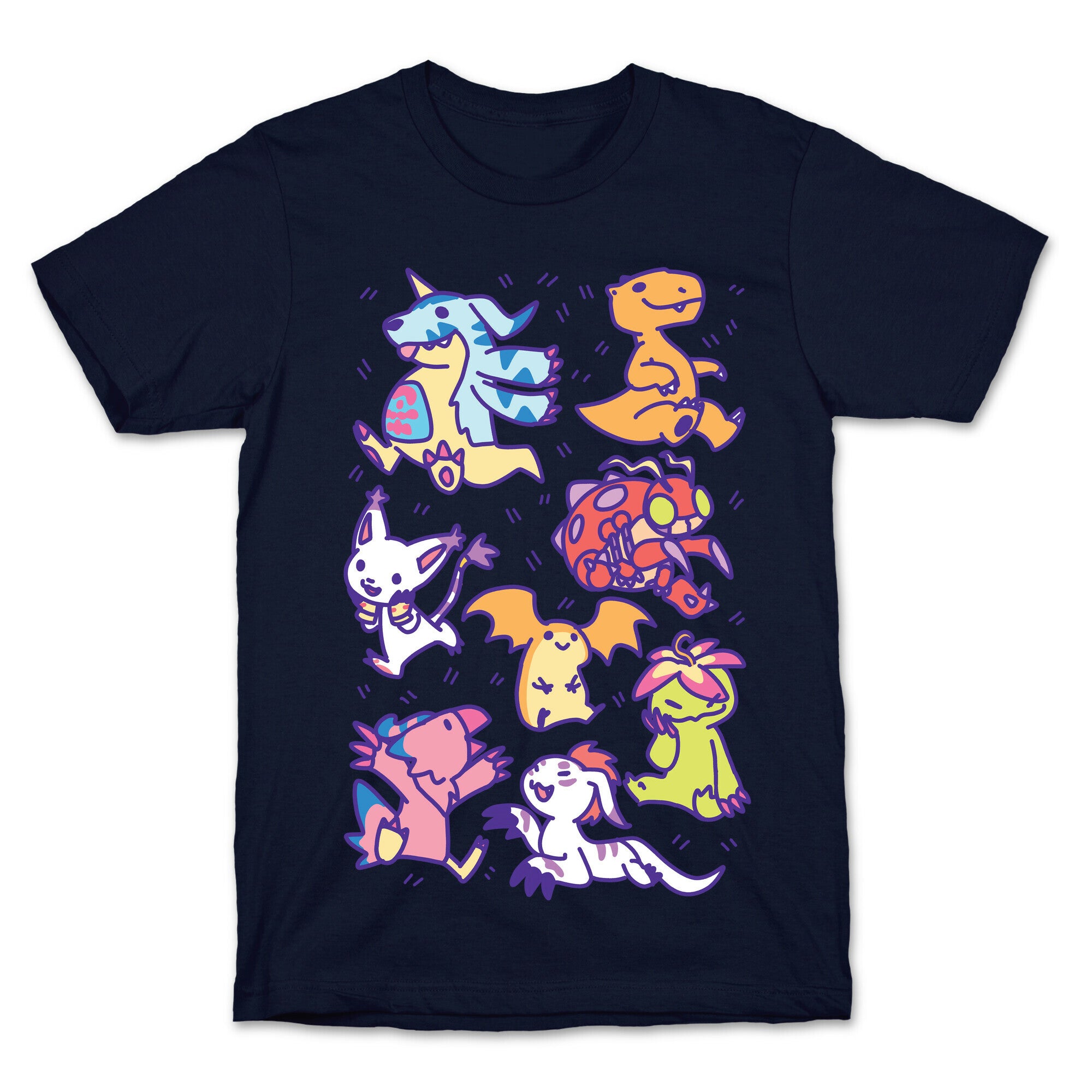 Digital Monsters Pattern T-Shirt