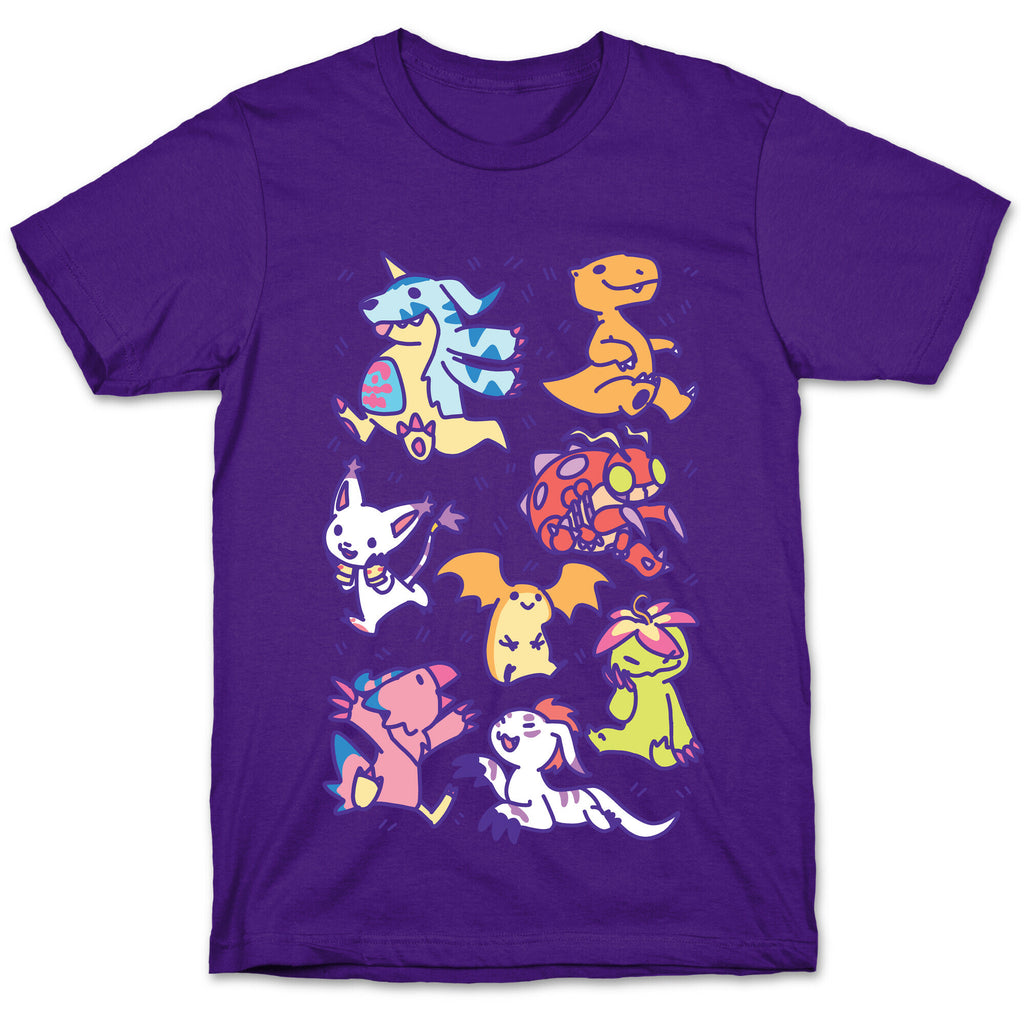 Digital Monsters Pattern T-Shirt