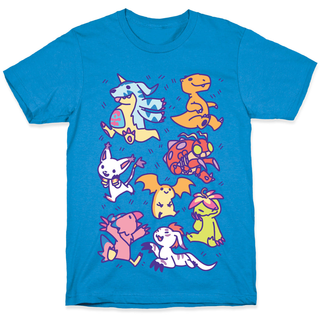 Digital Monsters Pattern T-Shirt