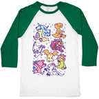 Digital Monsters Pattern Baseball Tee
