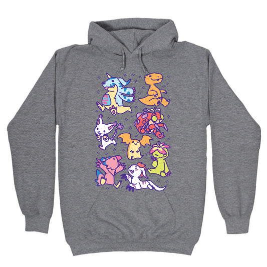 Digital Monsters Pattern Hoodie