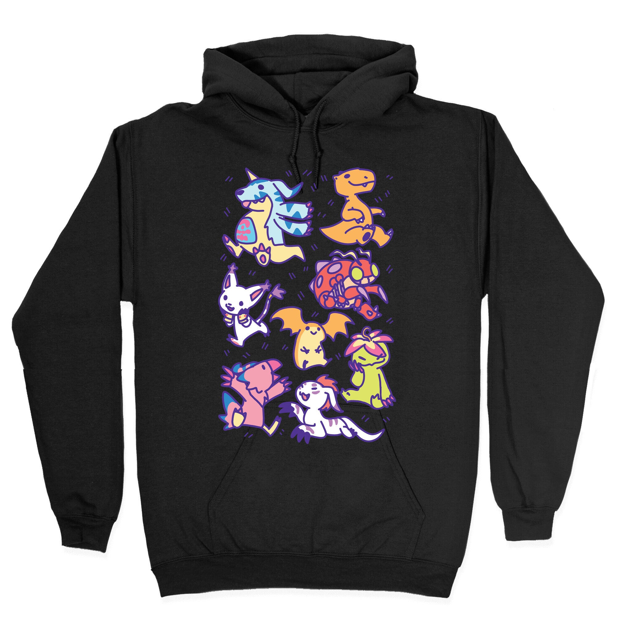 Digital Monsters Pattern Hoodie