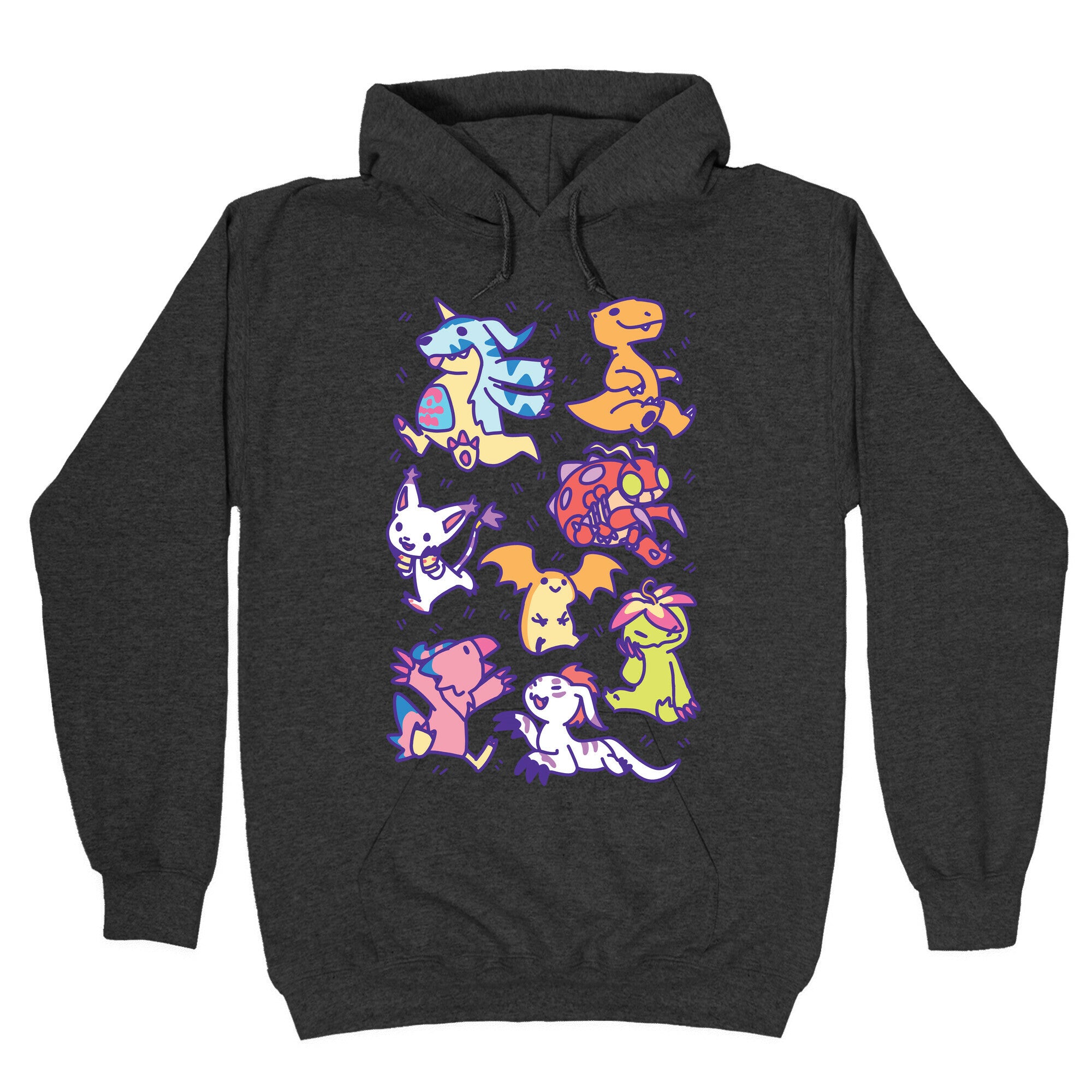 Digital Monsters Pattern Hoodie