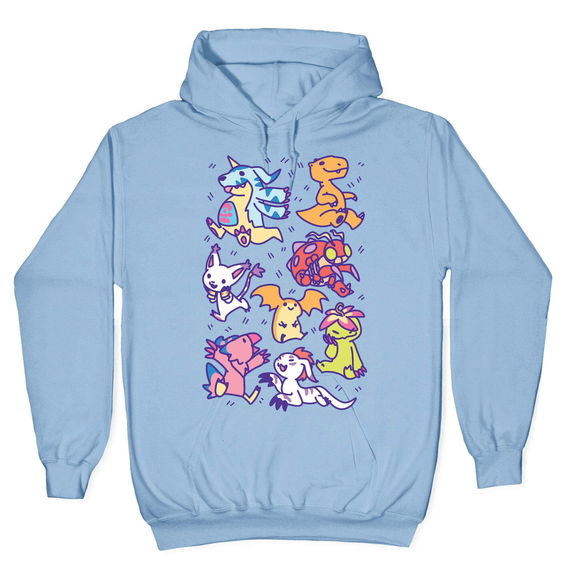 Digital Monsters Pattern Hoodie